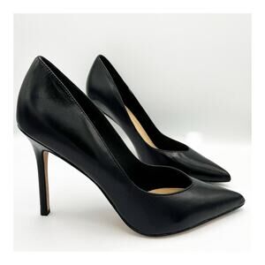 Veronica Beard Lisa Smooth Leather High Stiletto Heel Pointed Toe Pump Black 8.5